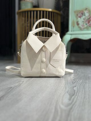 Bolso original camisa marrón, negro y blanco