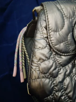 Bolso bandolera plateado mujer uso 1 vez