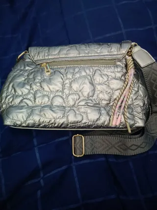 Bolso bandolera plateado mujer uso 1 vez