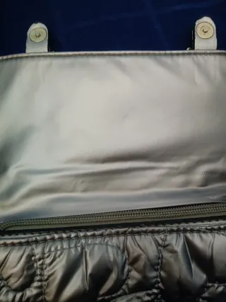 Bolso bandolera plateado mujer uso 1 vez