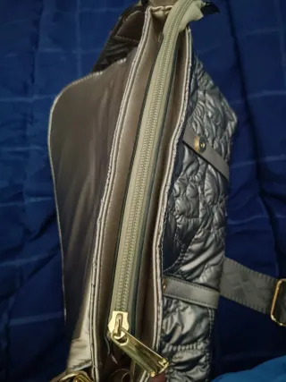 Bolso bandolera plateado mujer uso 1 vez