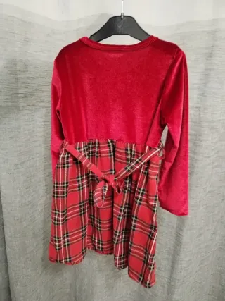Vestito Natale Rosso Velluto e Scozzese