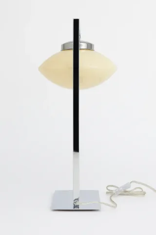 Candeeiro de mesa OVNI opal vidro e metal