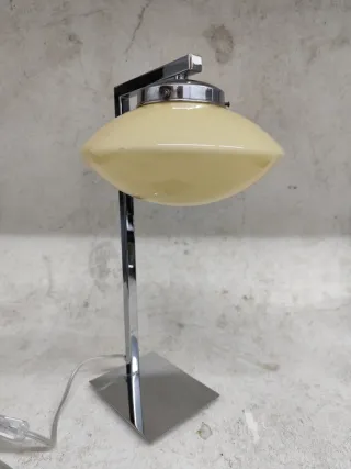 Candeeiro de mesa OVNI opal vidro e metal