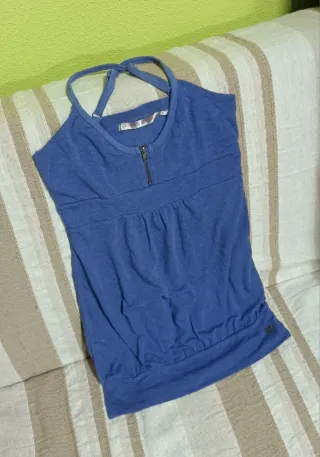 Top azul cremallera escote S/36