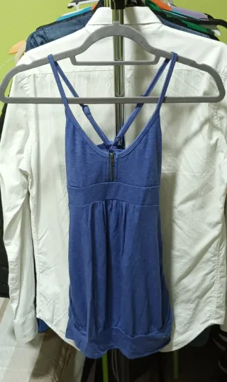 Top azul cremallera escote S/36