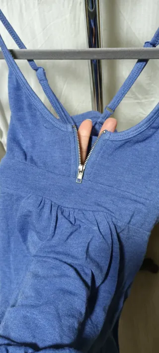 Top azul cremallera escote S/36