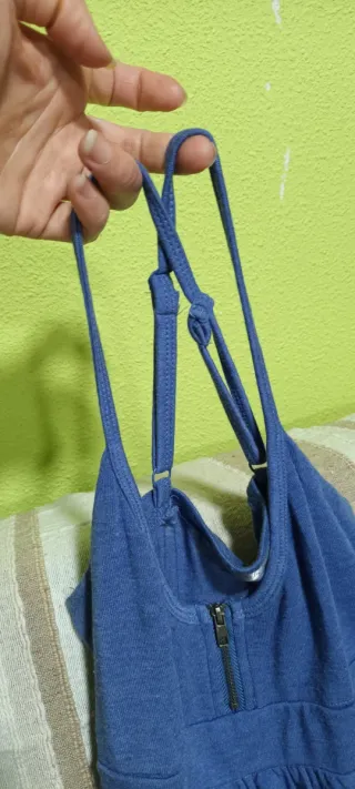 Top azul cremallera escote S/36