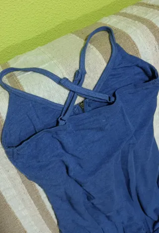 Top azul cremallera escote S/36