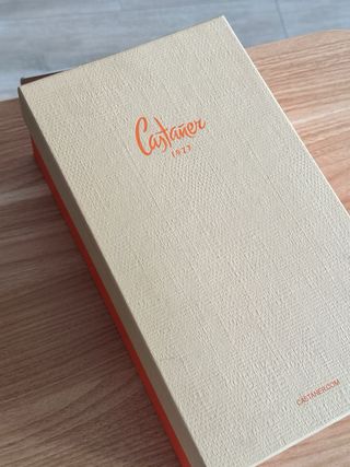 Sandalias Castañer tacón fiesta azul T37