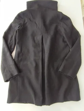 Abrigo Benetton 100% Lana Virgen Negro