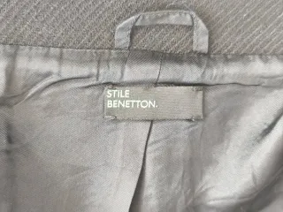 Abrigo Benetton 100% Lana Virgen Negro