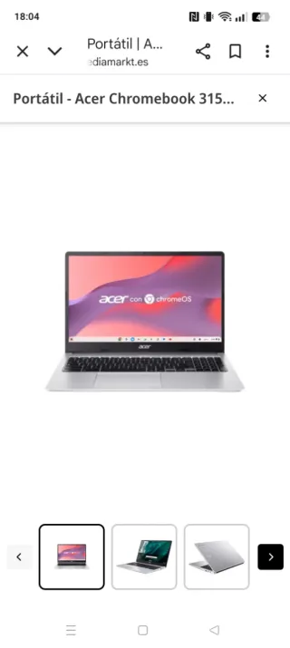 Portátil Acer Chromebook 315 Plata