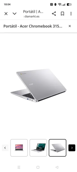 Portátil Acer Chromebook 315 Plata