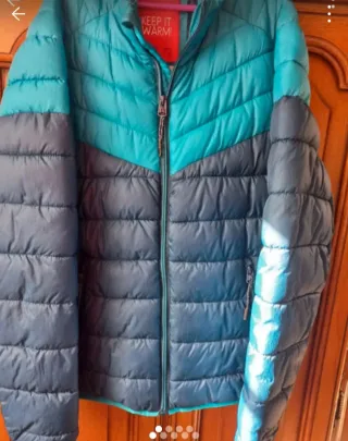Chaqueta acolchada hombre azul y turquesa