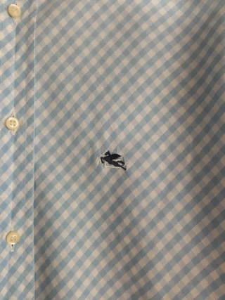 Camicia Etro a quadri azzurra e bianca