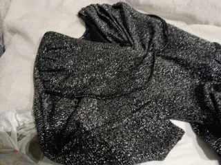 Vestido fiesta plateado lentejuelas