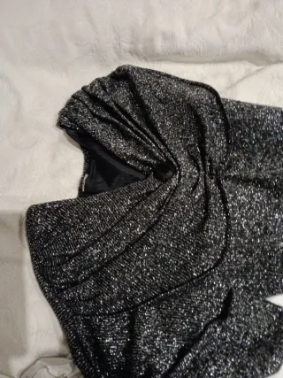 Vestido fiesta plateado lentejuelas