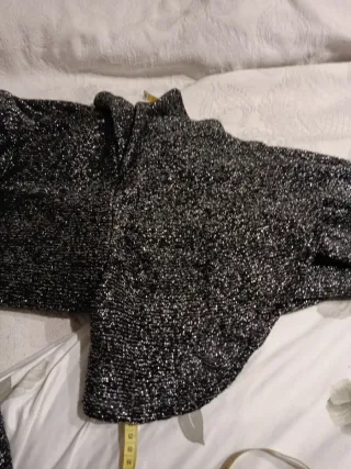 Vestido fiesta plateado lentejuelas