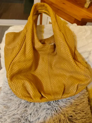 Bolso Zara Piel Serpiente Marrón/Amarillo