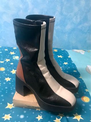 Botines NOA HARMON Tricolor Negro/Beige/Marrón