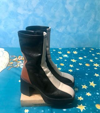 Botines NOA HARMON Tricolor Negro/Beige/Marrón