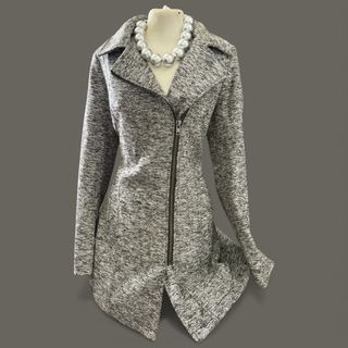 Cappottino donna grigio e bianco