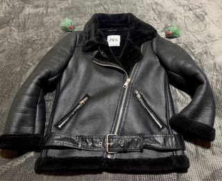 Cazadora Biker Zara Mujer Negra