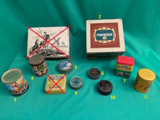 Set di scatole di latta antiche