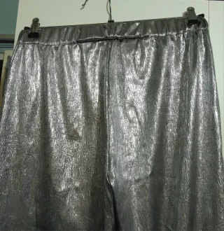 Pantalón plateado brillante