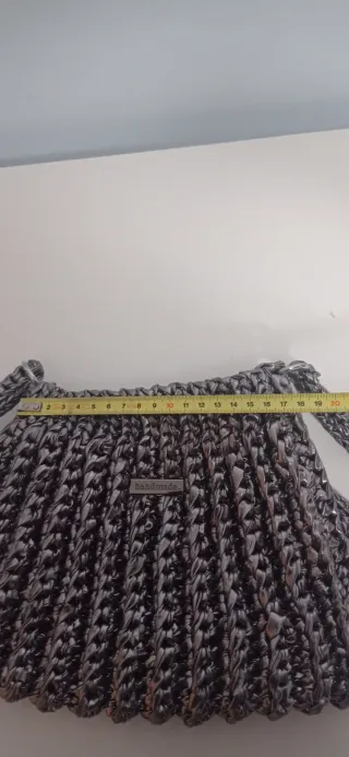 Bolso fiesta crochet plateado