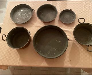 Set Antiche Pentole Rame Puro 100%