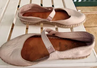 Alpargatas Bailarinas TSP Piel Rosa