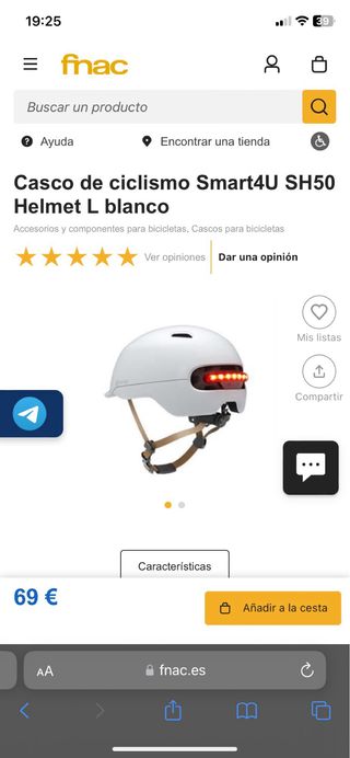 2x Casco Smart4U SH50 L Blanco con Luz