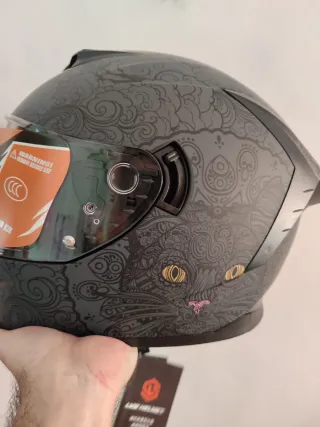 Casco Moto Integral Talla M Gris Gato