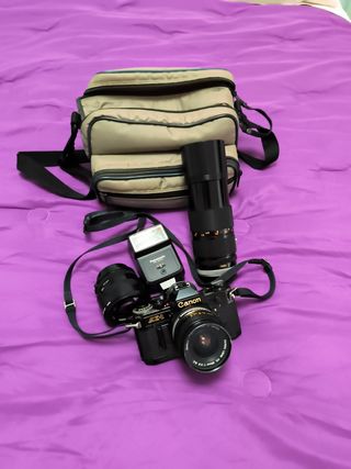 Canon AE-1 Fotocamera Analogica + Lente + Flash