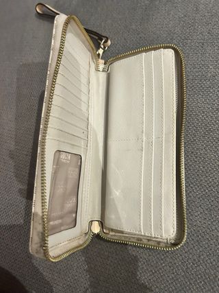 Cartera Michael Kors blanca y dorada original