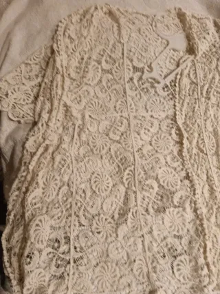 Chaleco de encaje blanco talla única