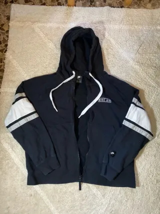 Felpa Nike Air con zip nera e bianca