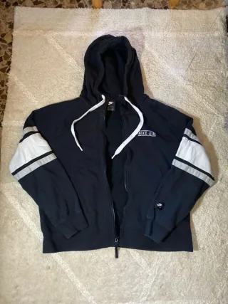 Felpa Nike Air con zip nera e bianca