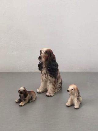 Familia Cocker de porcelana