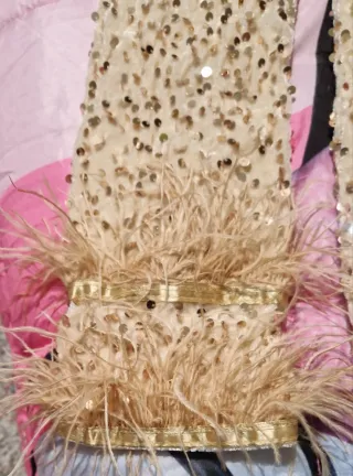 Vestito donna paillettes monospalla