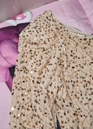 Vestito donna paillettes monospalla