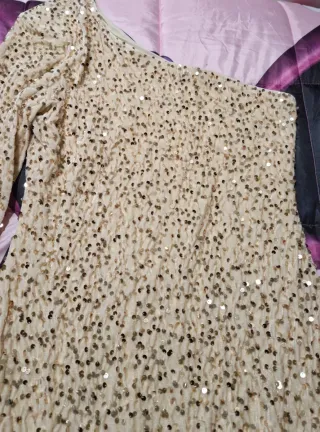 Vestito donna paillettes monospalla