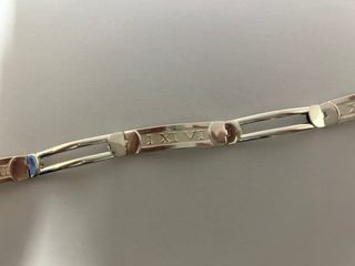 Pulsera Plata Ley Números Romanos Maciza