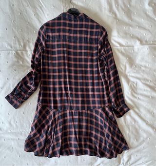 Vestido cuadros escoceses negro y rojo