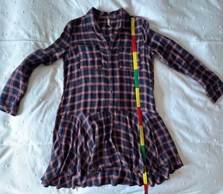 Vestido cuadros escoceses negro y rojo