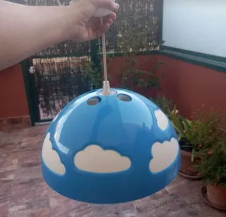 Lote 3 lámparas tela y metal