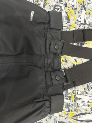 Pantalón de esquí infantil negro con tirantes