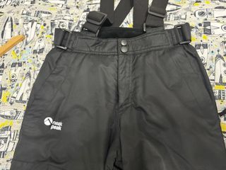 Pantalón de esquí infantil negro con tirantes